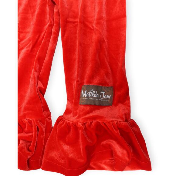 Matilda Jane Red Velour Ruffle Pants | Girls 4T | NWT Holiday Style - Picture 4 of 9
